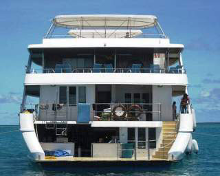 A rear view of the MV Amba in the Maldives - photo courtesy of Enrico