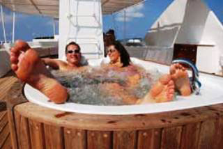 The upperdeck Jacuzzi on the Monsoon