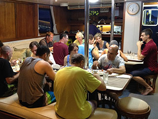 Dining on board the Raja Ampat Aggressor
