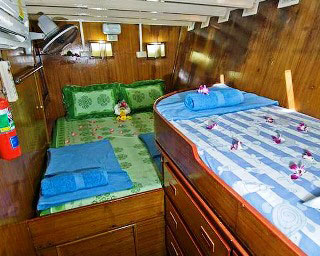 One of the MV Sai Mai's double bed cabins