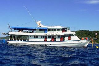 The West Coast Explorer moored at the Similan Islands